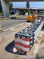 Montáž přímého tlumiče nárazu na silnici I50 v Brně